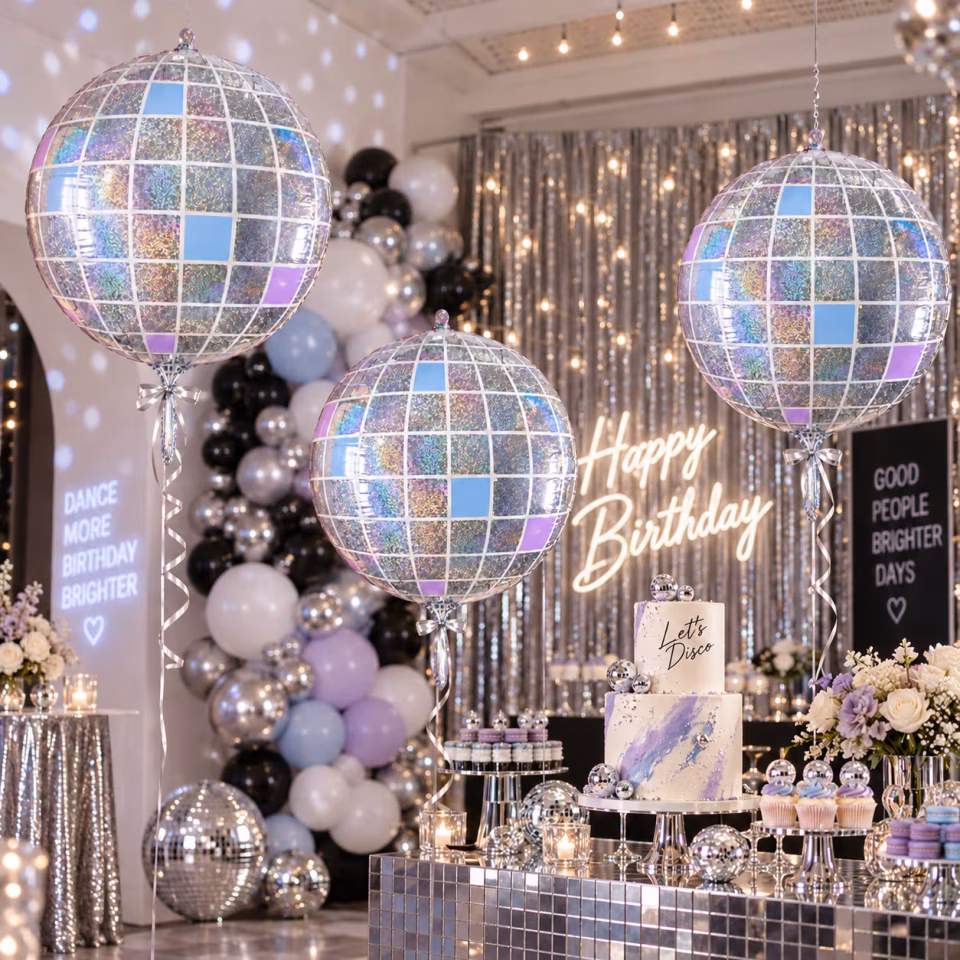 Hologramlı Disco Topu Folyo Balon