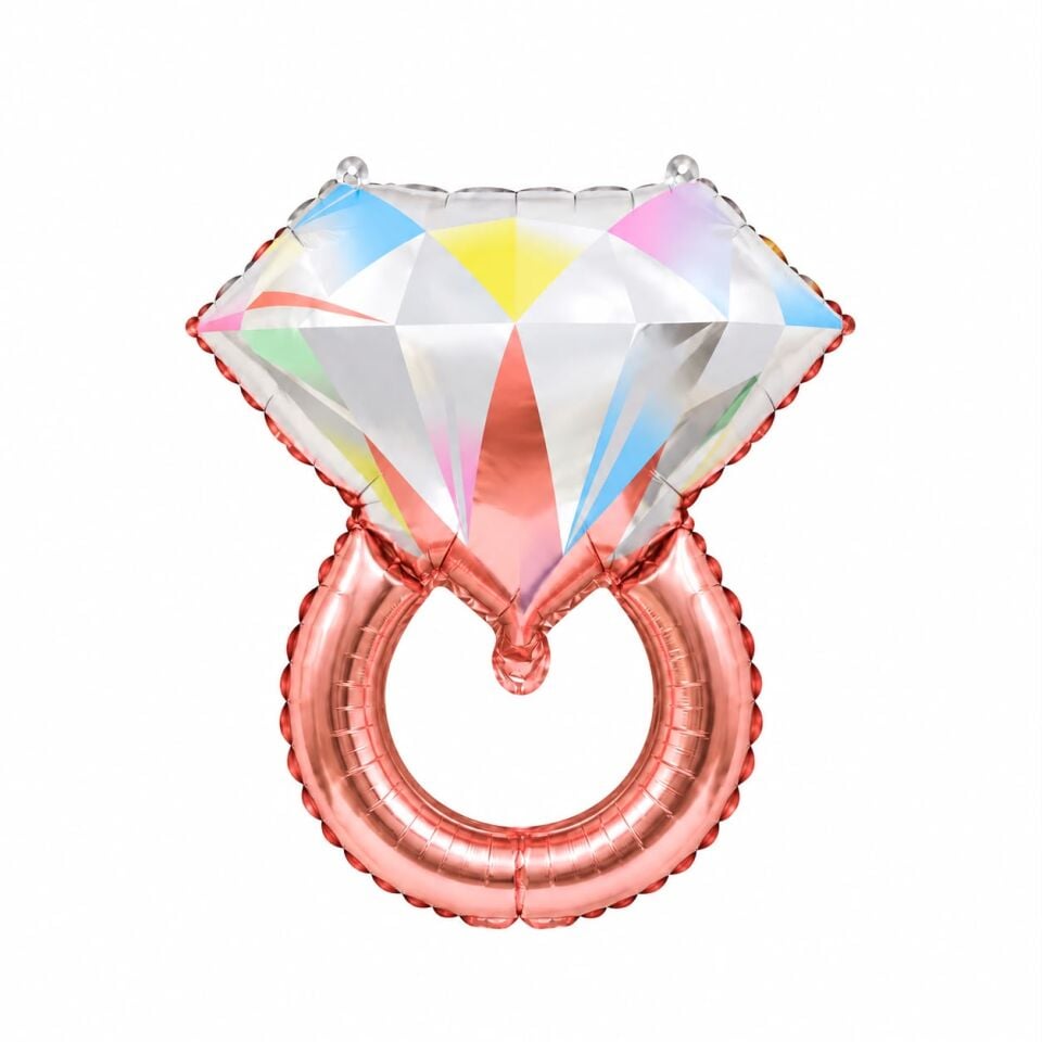 Rose Gold Elmas Yüzük Folyo Balon