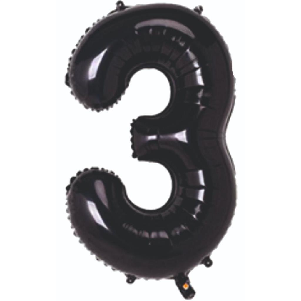 Siyah 3 Folyo Balon