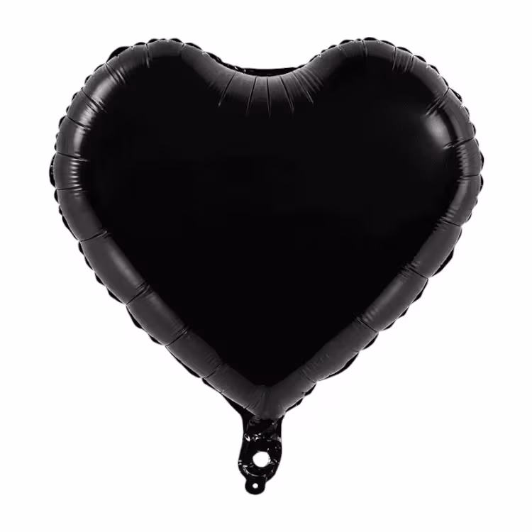 Siyah Kalp Folyo Balon 18''