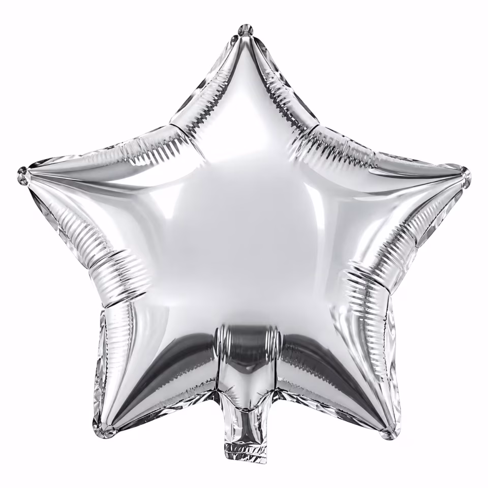 Gümüş Yıldız Folyo Balon 18''