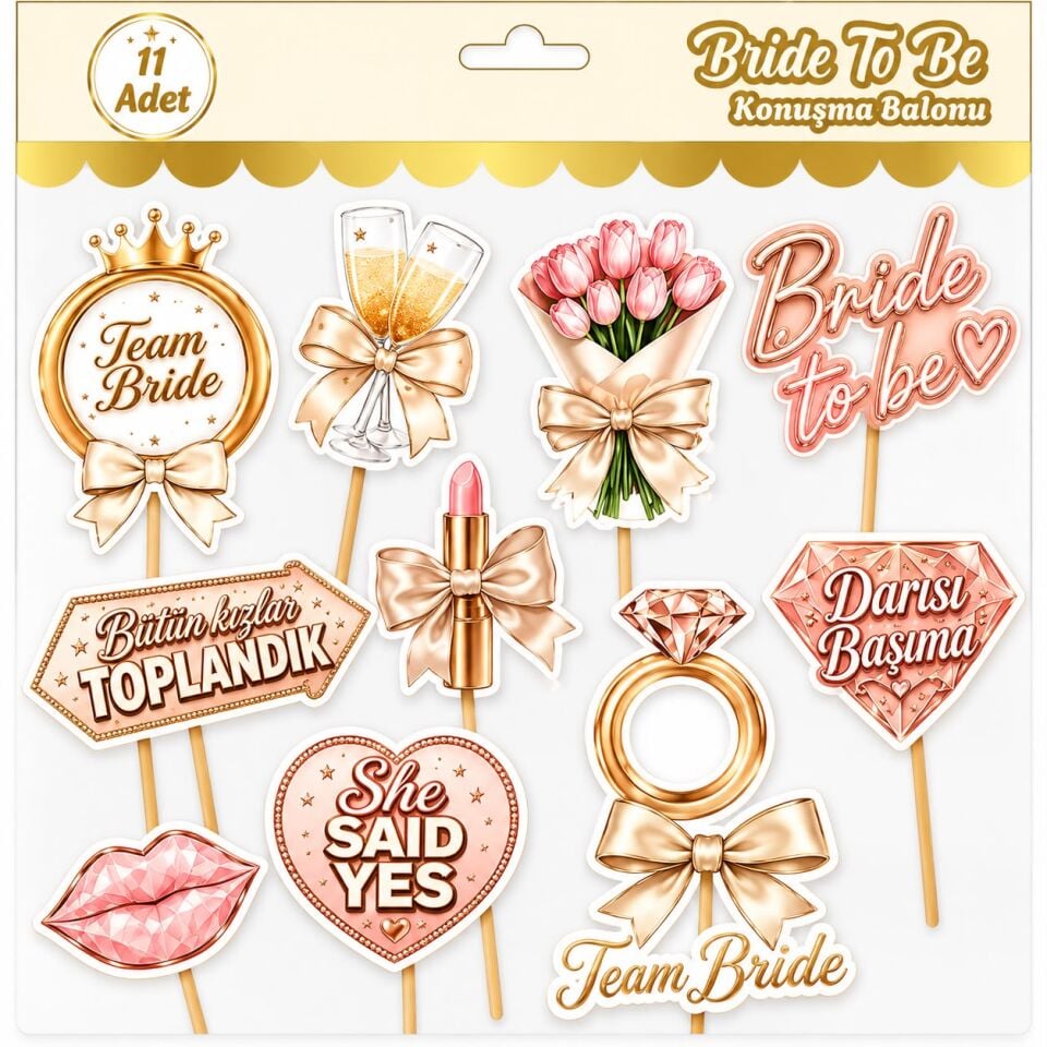 Bride Konuşma Balonu Gold 11 Adet