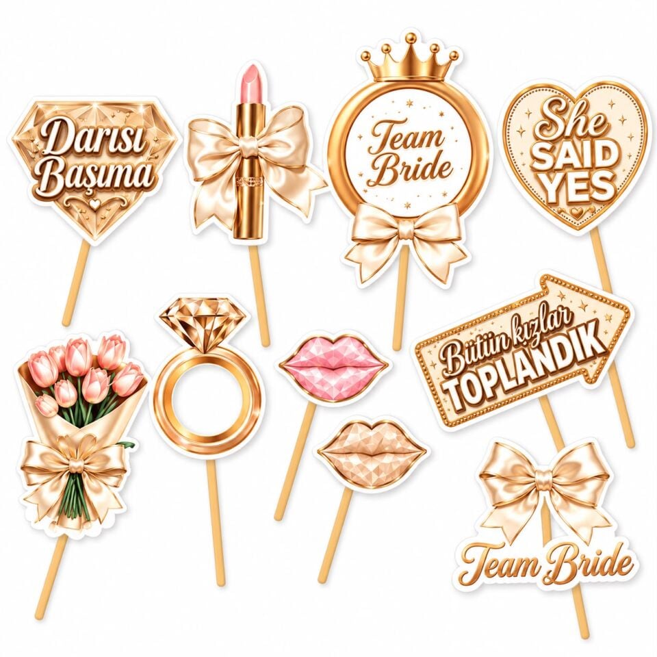 Bride Konuşma Balonu Gold 11 Adet