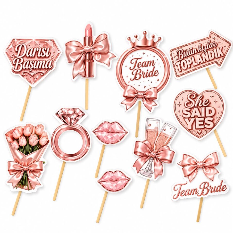 Bride Konuşma Balonu Rose 11 Adet