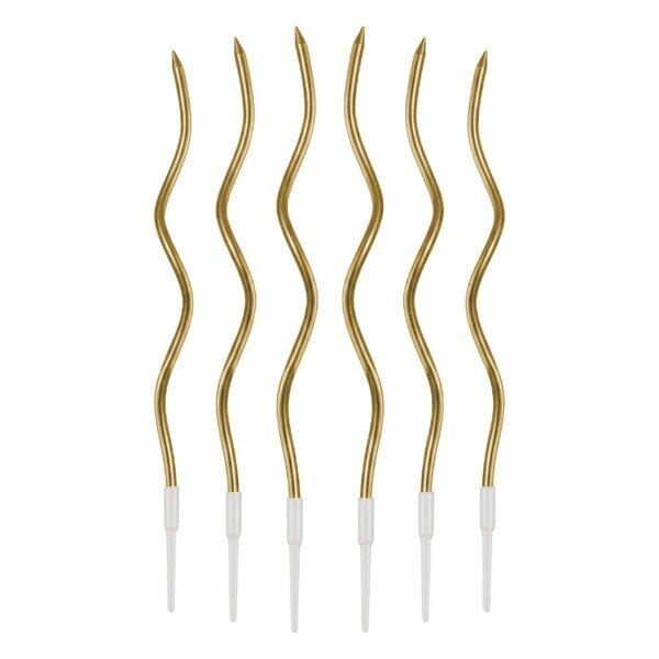 Gold Kıvrımlı Mum 15 cm