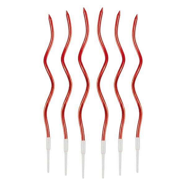 Kırmızı Kıvrımlı Mum 15 cm