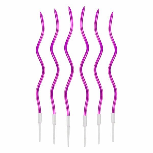 Mor Kıvrımlı Mum 15 cm