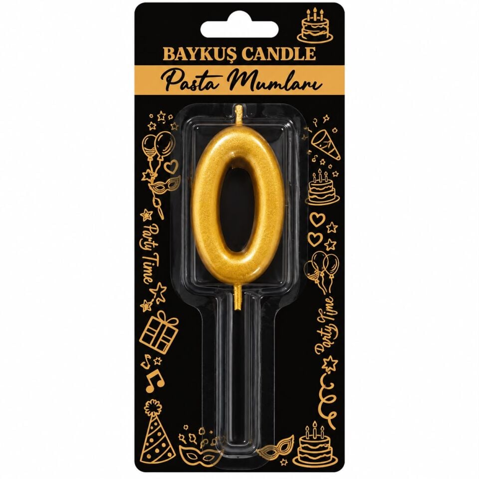Gold 0 Rakam Mum 5 cm