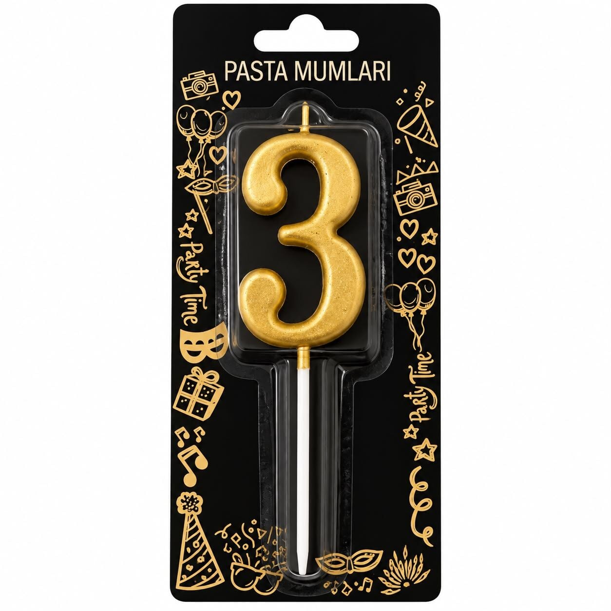 Gold 3 Rakam Mum 5 cm