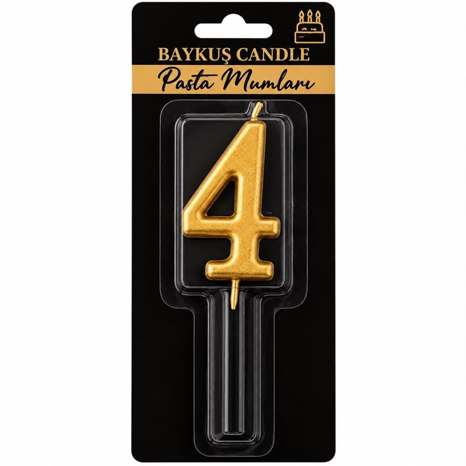 Gold 4 Rakam Mum 5 cm