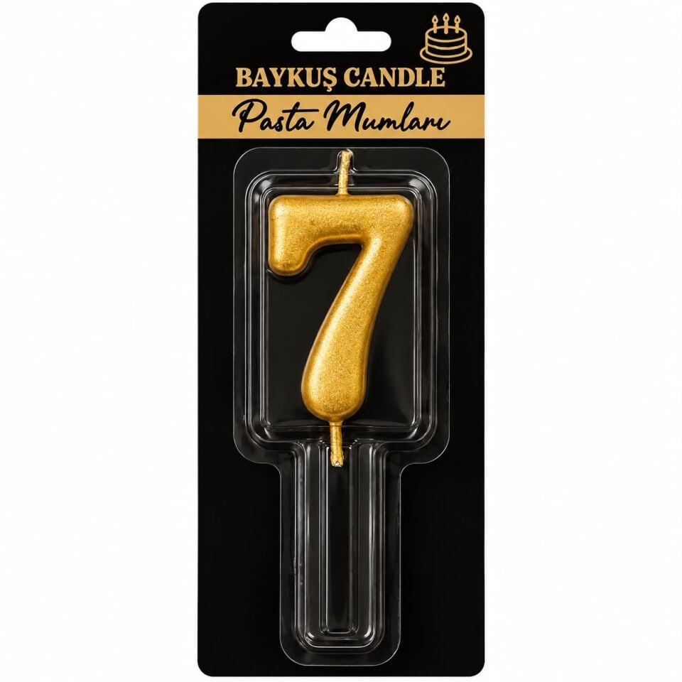 Gold 7 Rakam Mum 5 cm