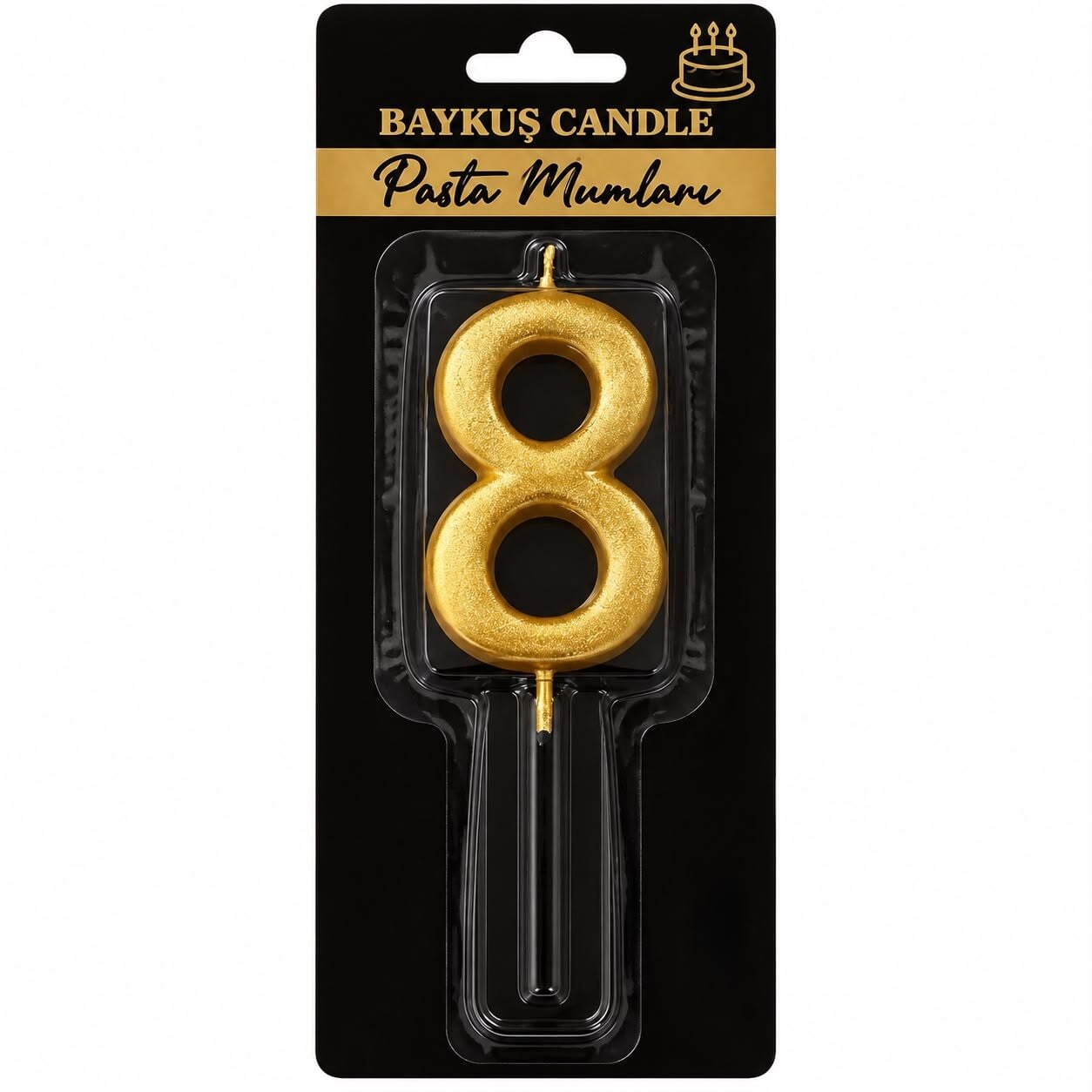 Gold 8 Rakam Mum 5 cm