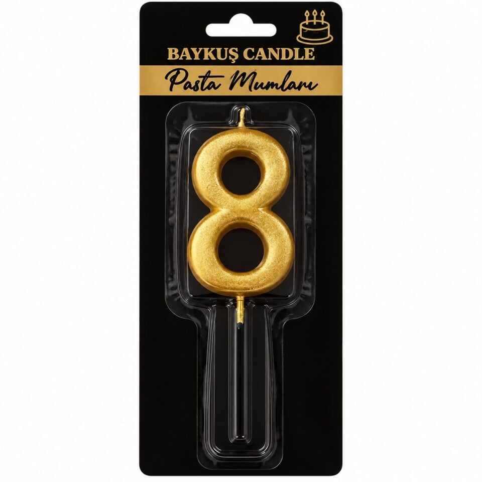 Gold 8 Rakam Mum 5 cm