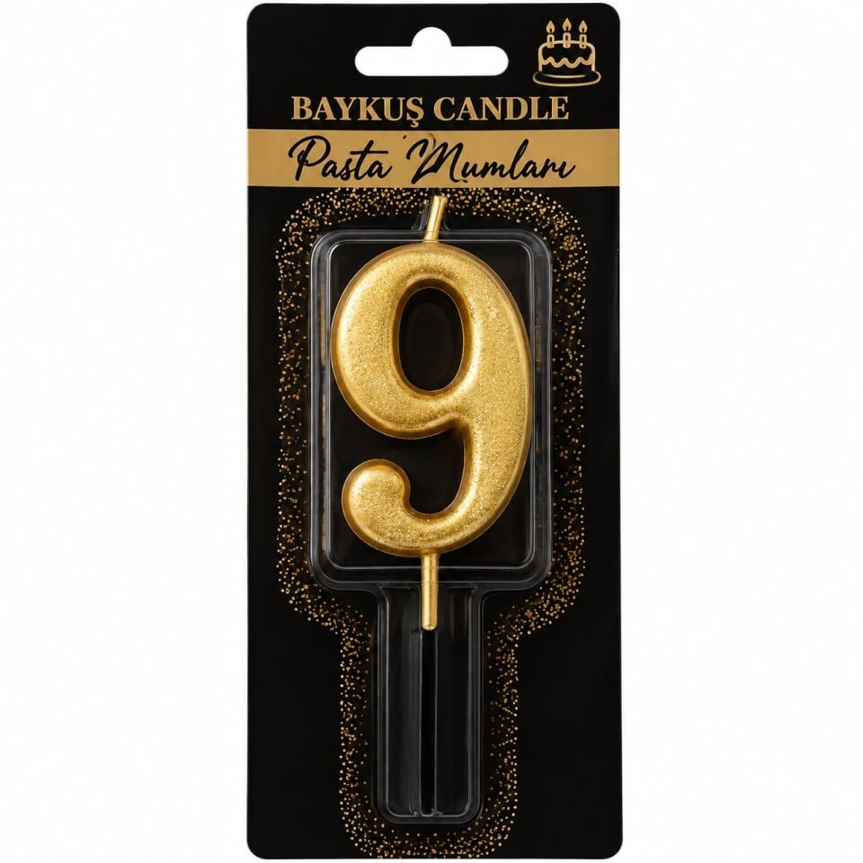 Gold 9 Rakam Mum 5 cm