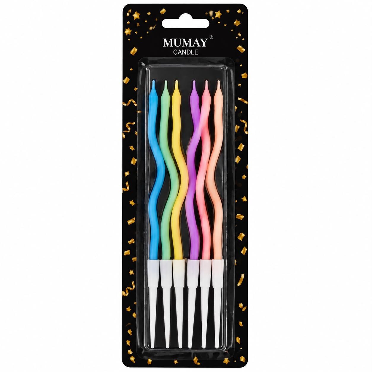 Makaron Kıvrık Mum 6 Adet