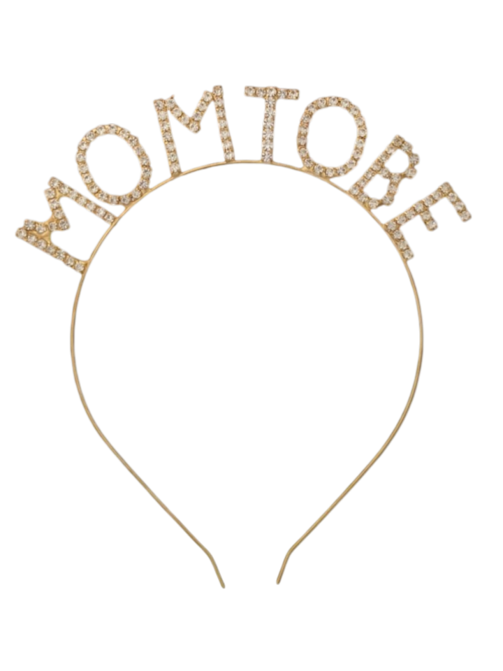 Mom to Be Taşlı Taç Gold