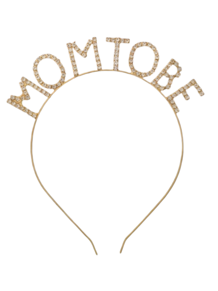 Mom to Be Taşlı Taç Gold