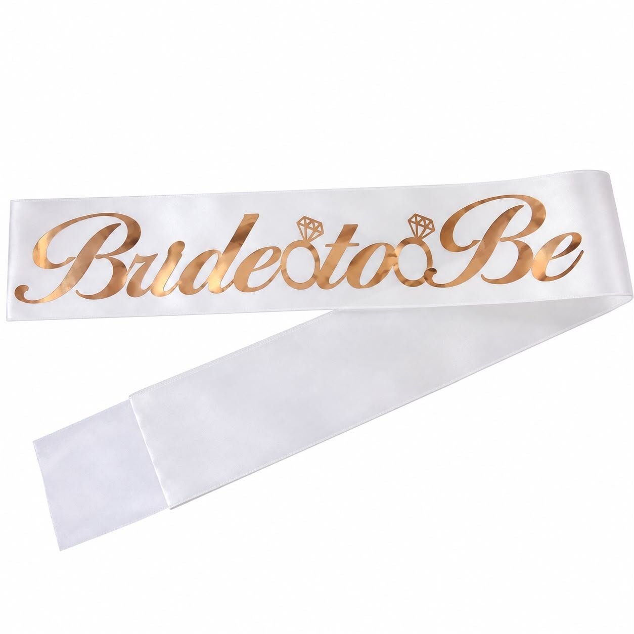 Bride to Be Beyaz - Rose Gold Kumaş Kuşak