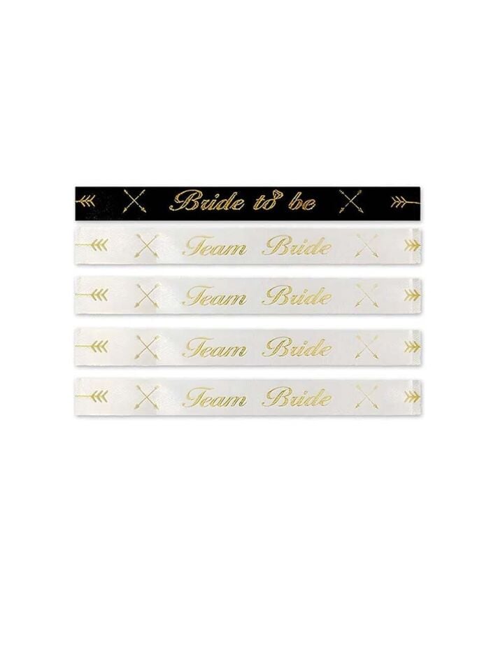 Kumaş Bileklik Beyaz - Gold 5 Adet