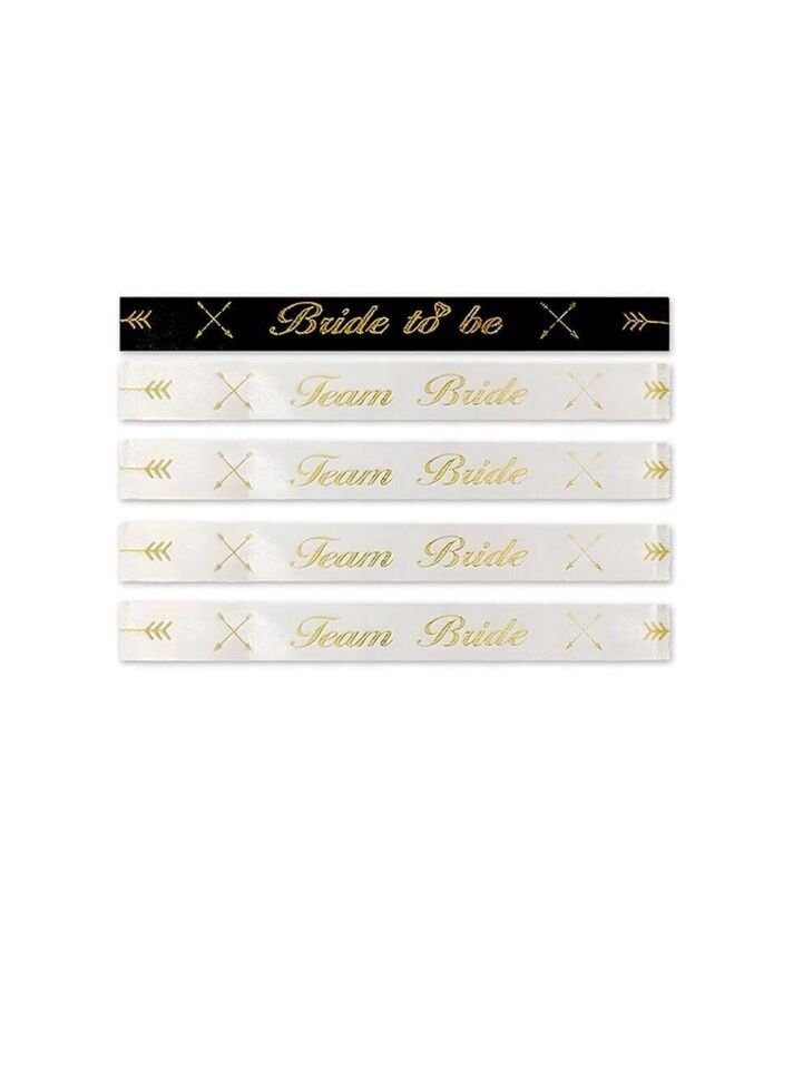 Kumaş Bileklik Beyaz - Gold 5 Adet