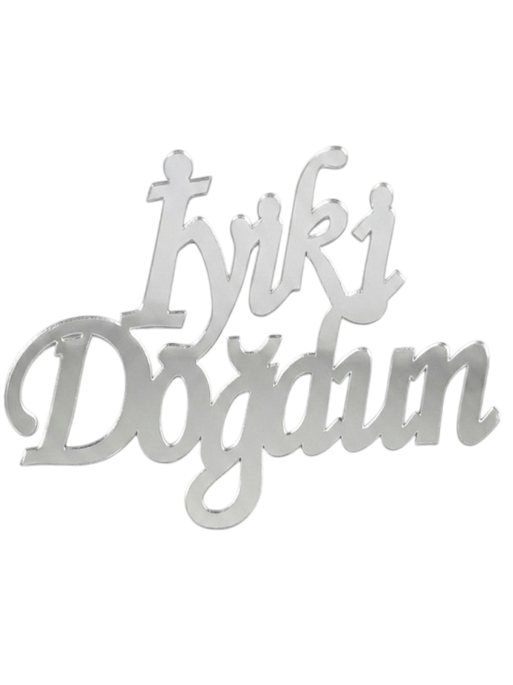 İyi ki Doğdun Pasta Önü Pleksi Yazı Gümüş