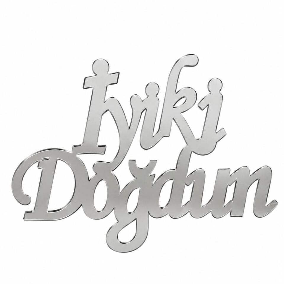İyi ki Doğdun Pasta Önü Pleksi Yazı Gümüş