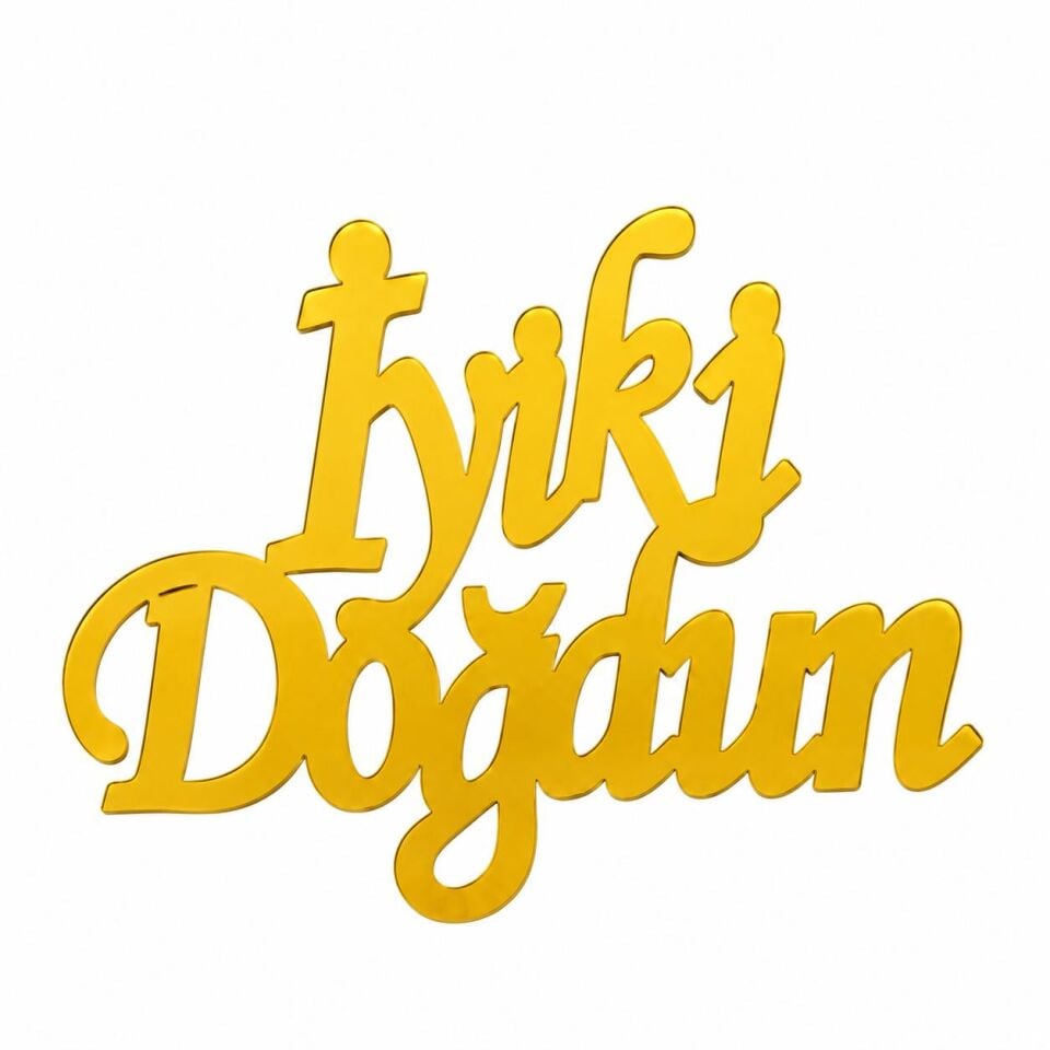 İyi ki Doğdun Pasta Önü Pleksi Yazı Gold