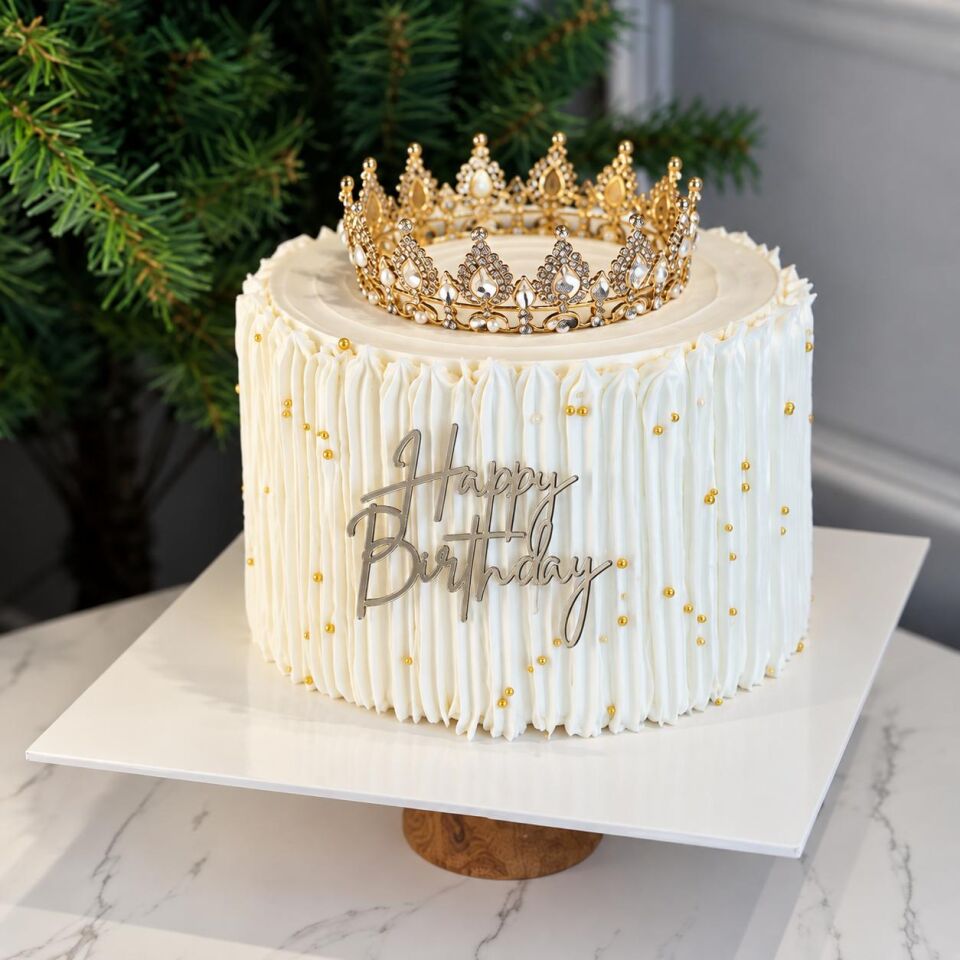 Happy Birthday Pasta Önü Pleksi Yazı Gümüş