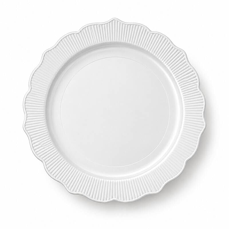Roll-Up Plastik Kalın Tabak 26 cm Beyaz 6 Adet