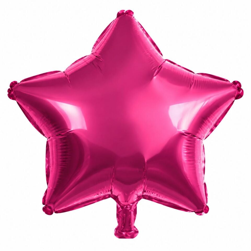 Fuşya Yıldız Folyo Balon 18''