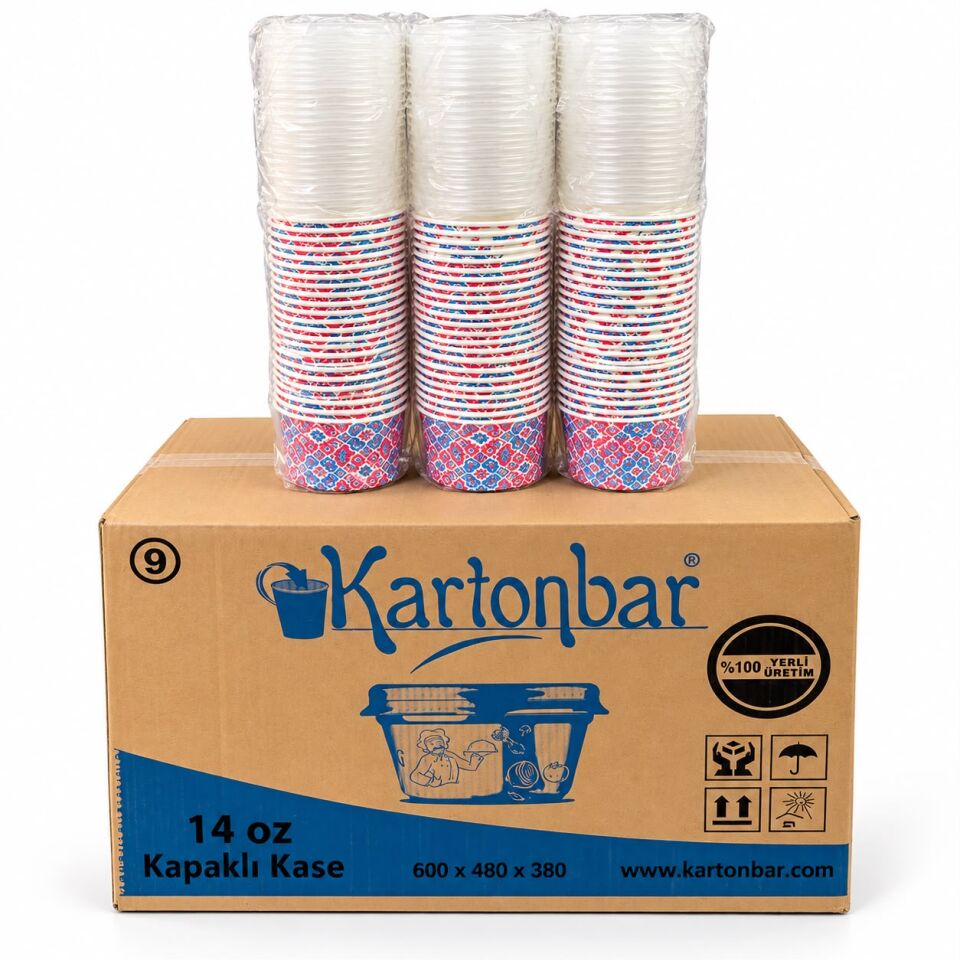 14 Oz Kapaklı Çorba Kasesi 25 Adet
