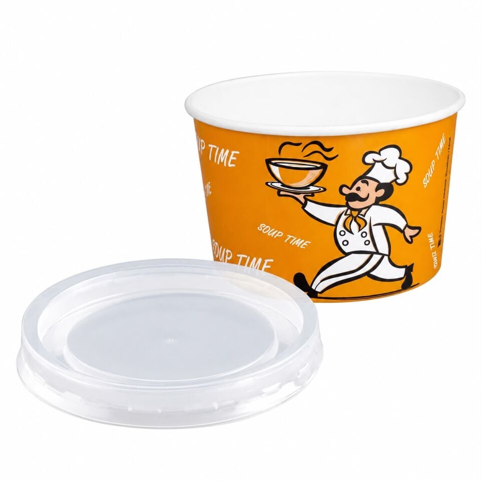 16 Oz Kapaklı Çorba Kasesi 25 Adet