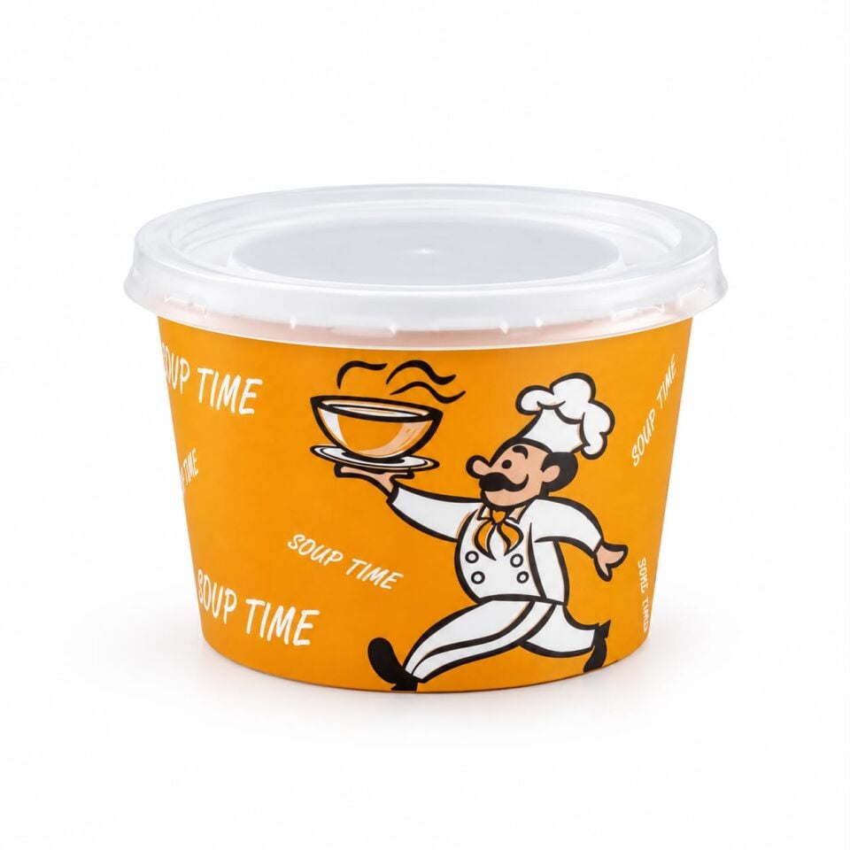 16 Oz Kapaklı Çorba Kasesi 25 Adet