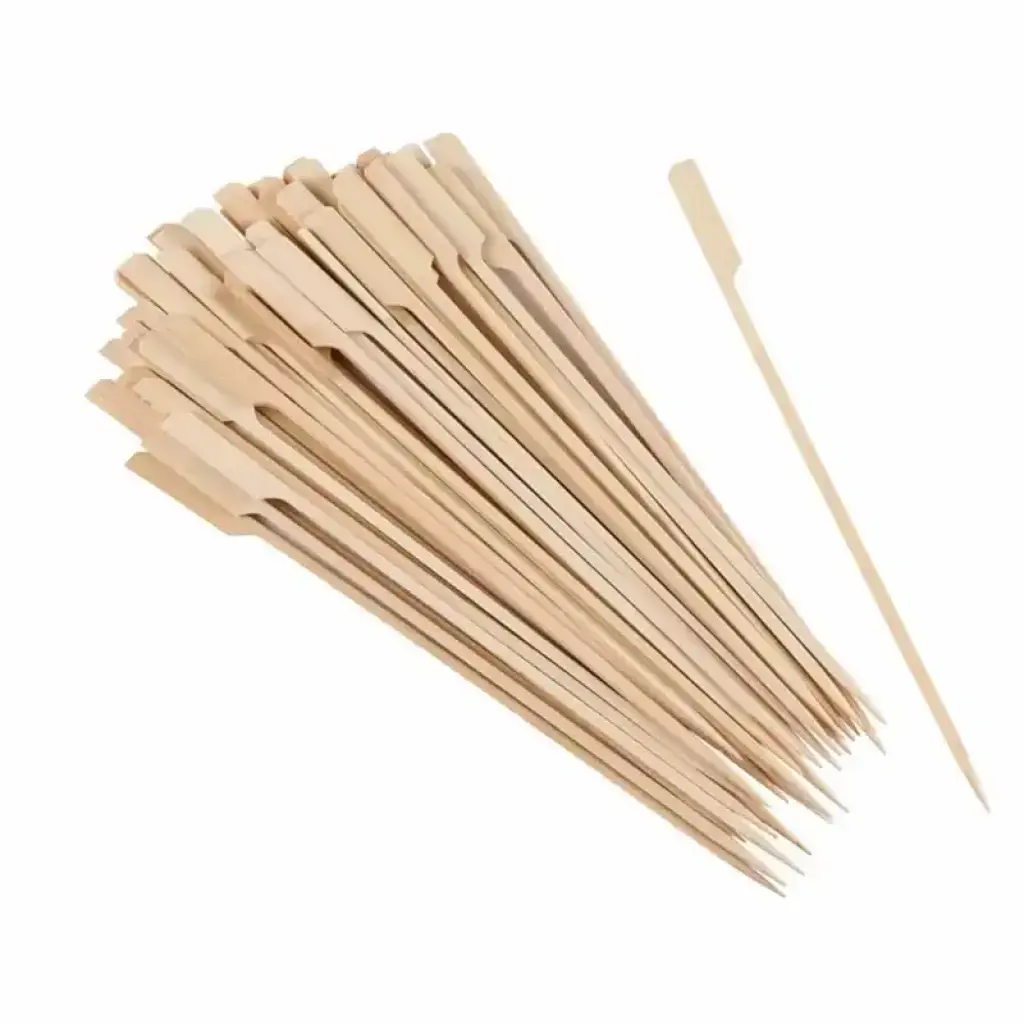 25 cm Bambu Yassı Çöp Şiş 50 Adet