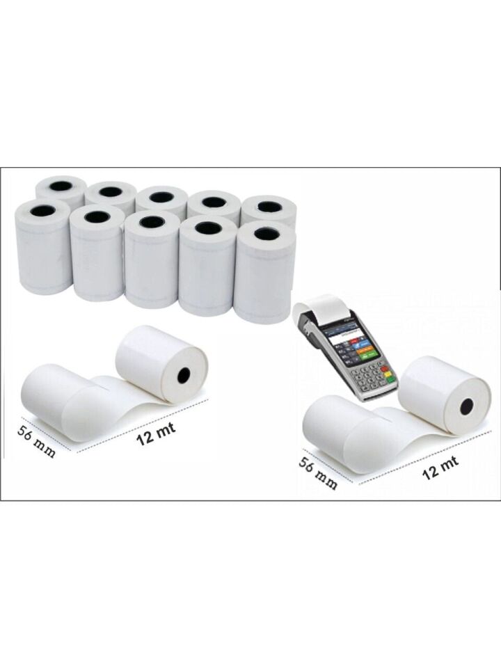 TERMAL YAZAR KASA POS RULOSU 56X12MT 10 ADET