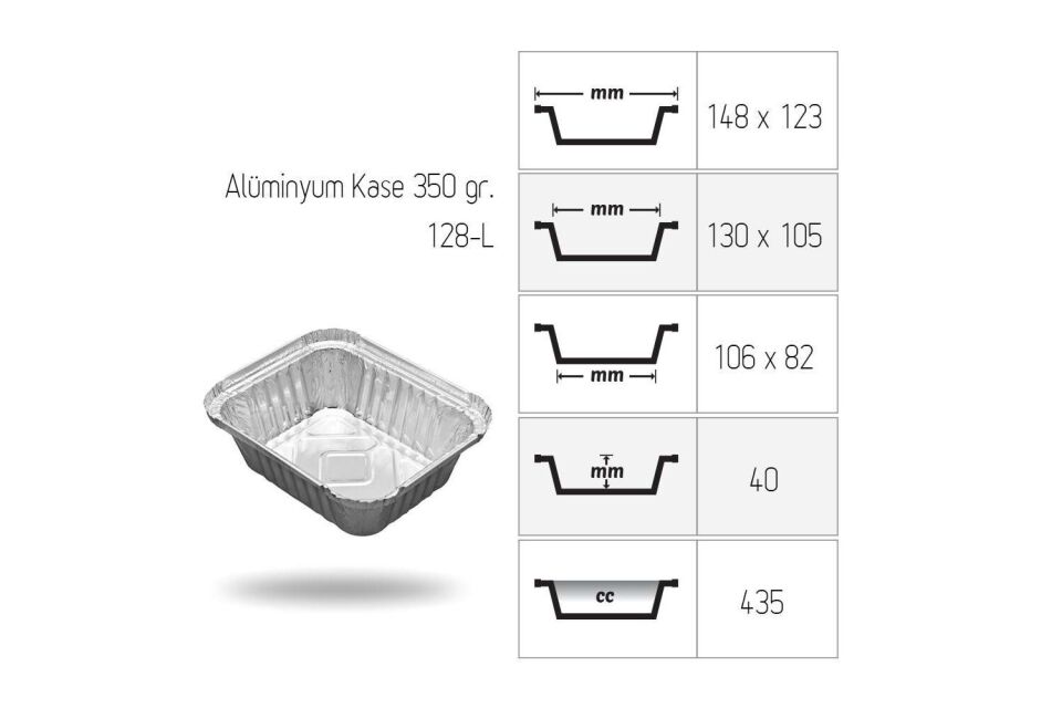 Alüminyum 350 gr Kase 100 Adet