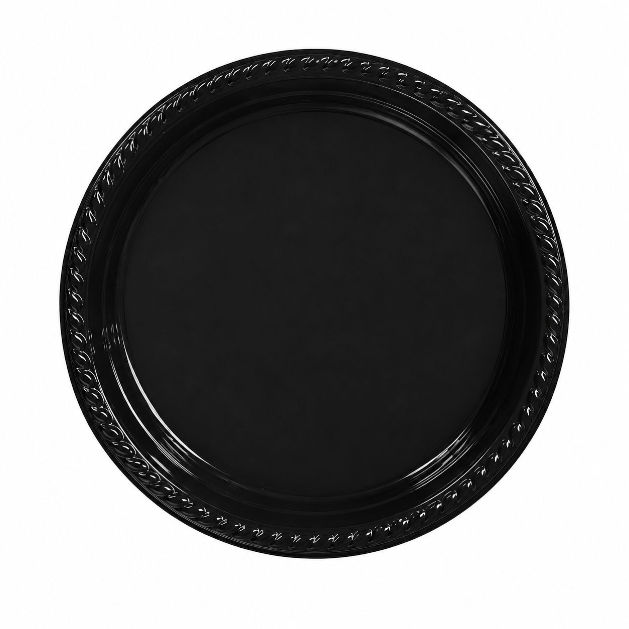 Siyah Plastik Tabak 22 Cm 25 Adet