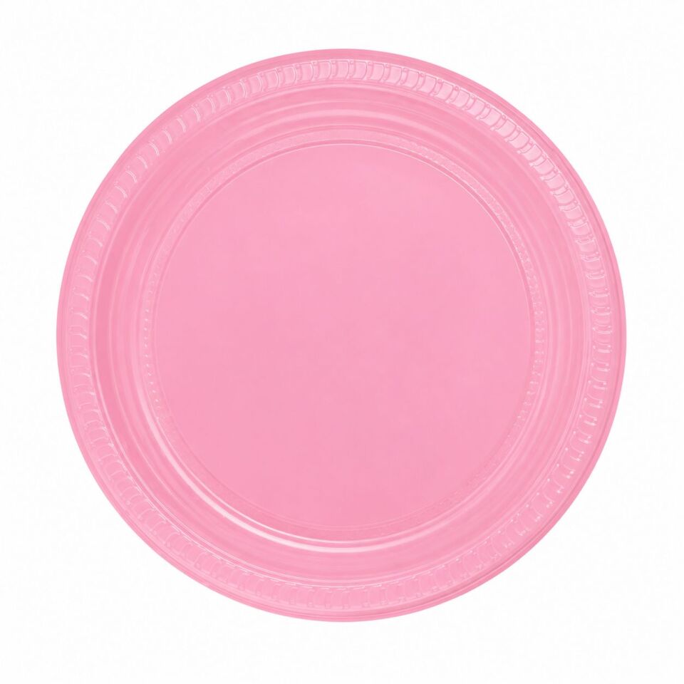 Açık Pembe Plastik Tabak 22 Cm 25 Adet