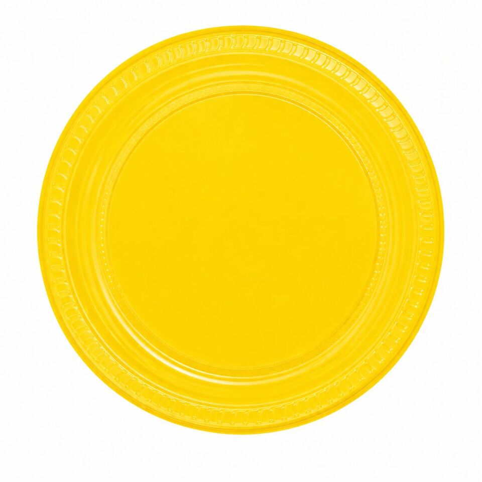 Sarı Plastik Tabak 22 Cm 25 Adet