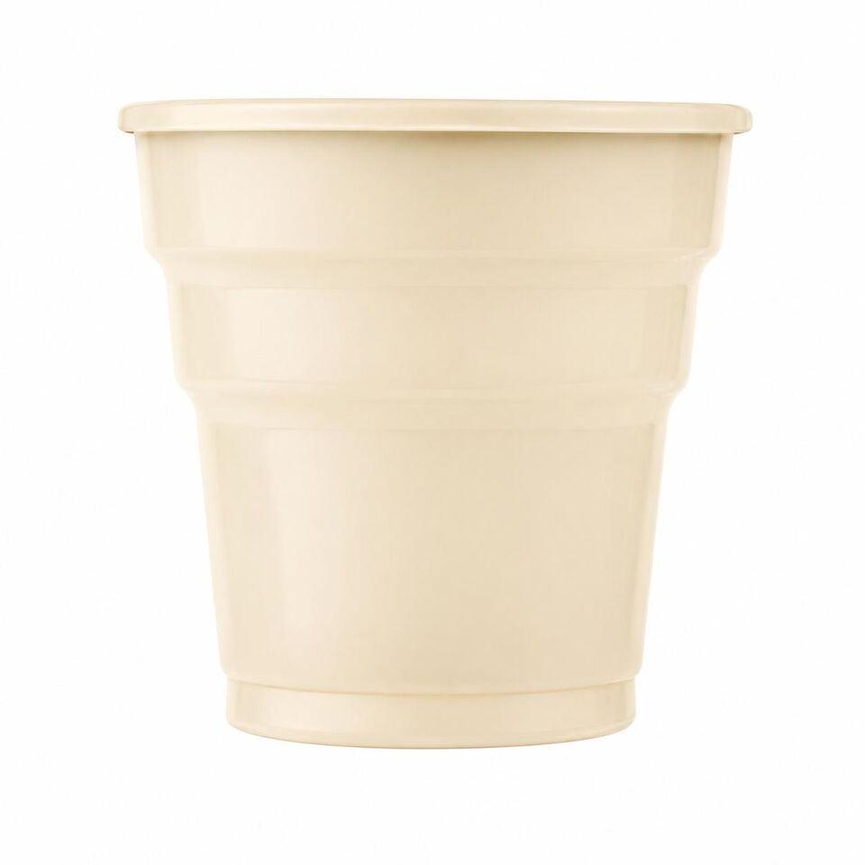 Plastik Meşrubat Bardağı Krem 25 Adet