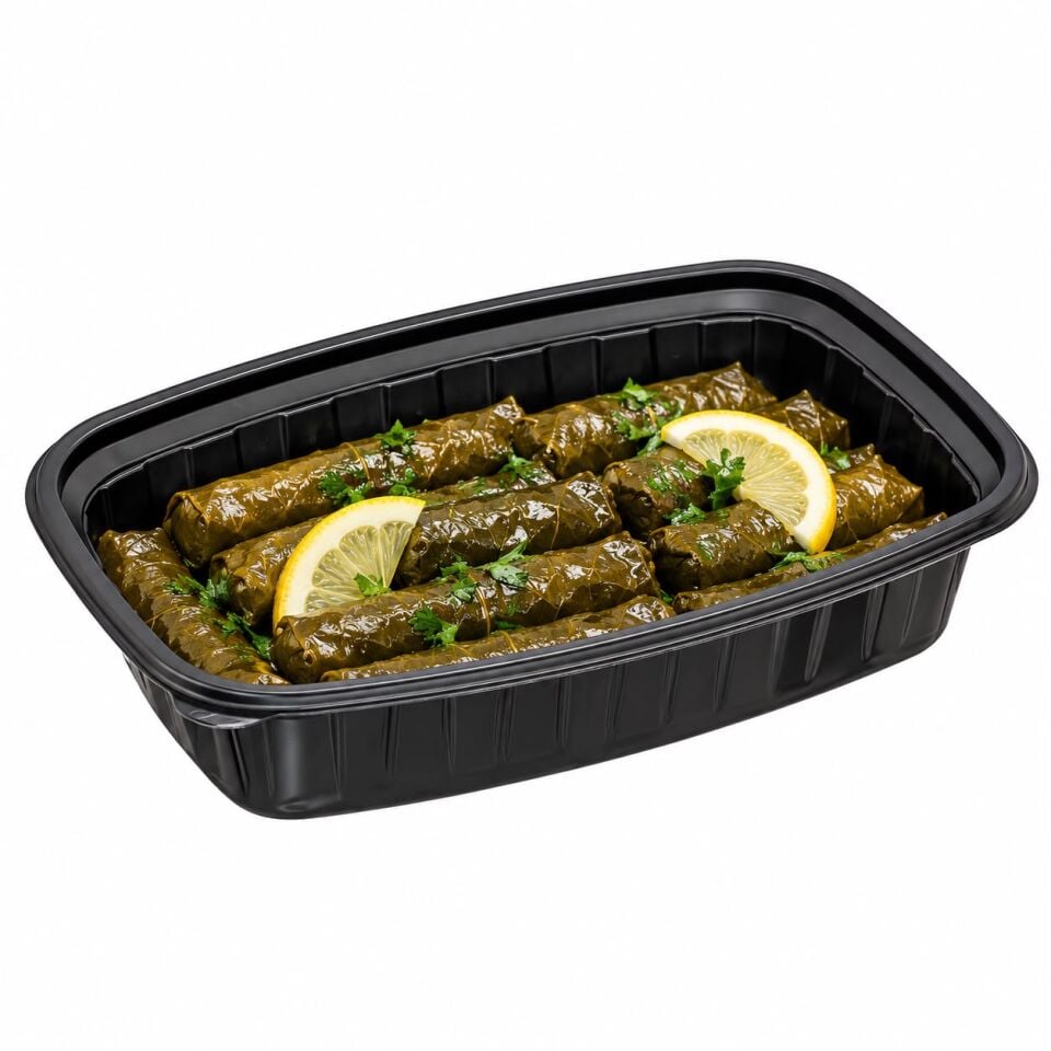 500 gr Siyah Kapaklı Salata Kabı 50 Adet