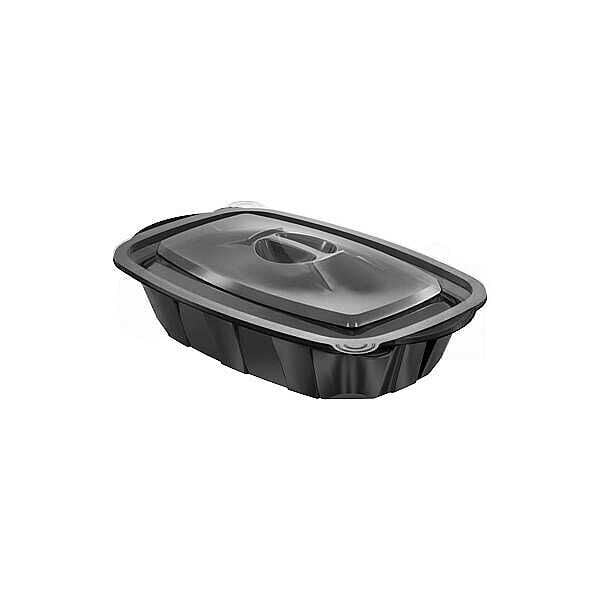 500 gr Siyah Kapaklı Salata Kabı 50 Adet