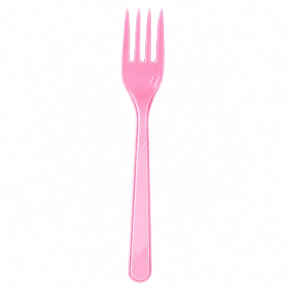 Plastik Çatal Pembe 25 Adet