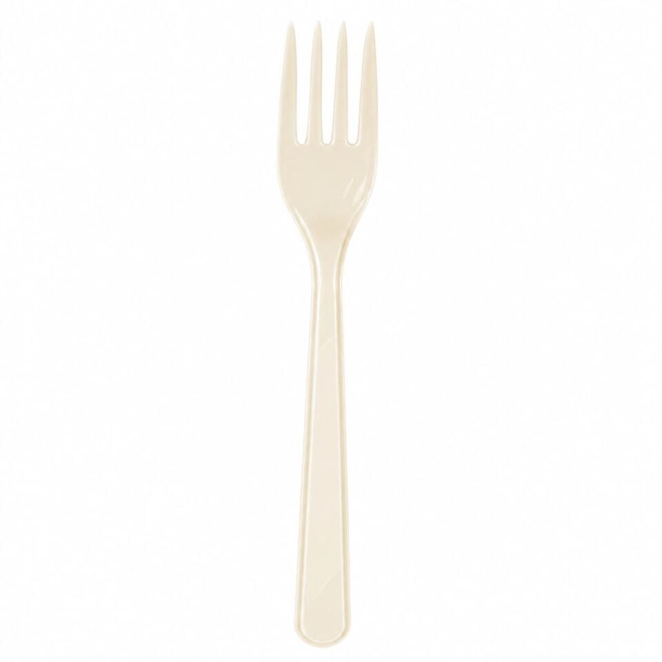 Plastik Çatal Krem 25 Adet