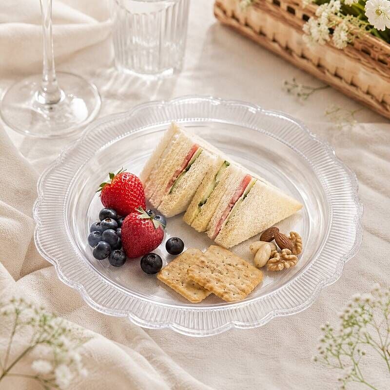 Roll-Up Plastik Kalın Tabak 26 cm Şeffaf 6 Adet
