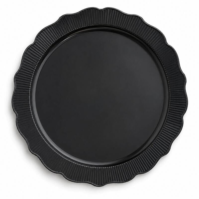 Roll-Up Plastik Kalın Tabak 26 cm Siyah 6 Adet