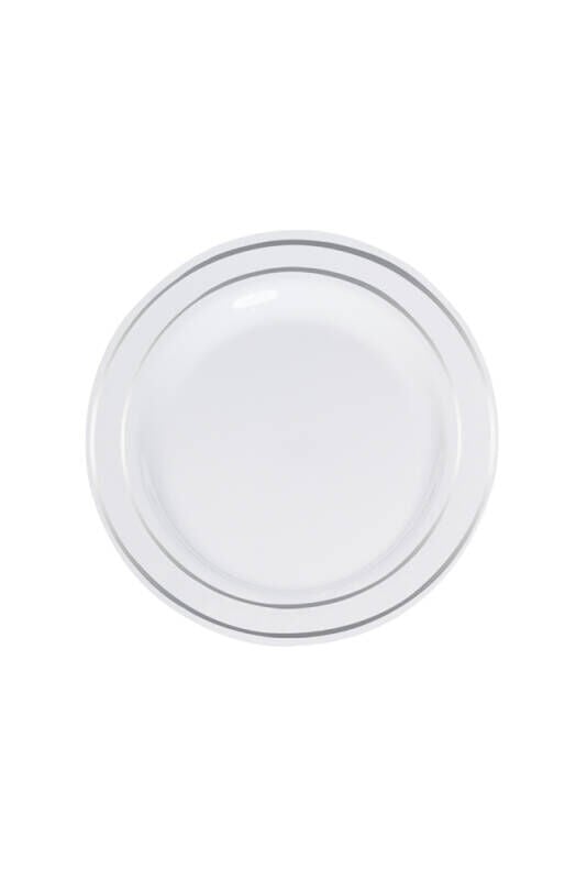 Roll-Up Lüks Plastik Tabak Gümüş Yaldızlı Beyaz 19 cm 6 Adet