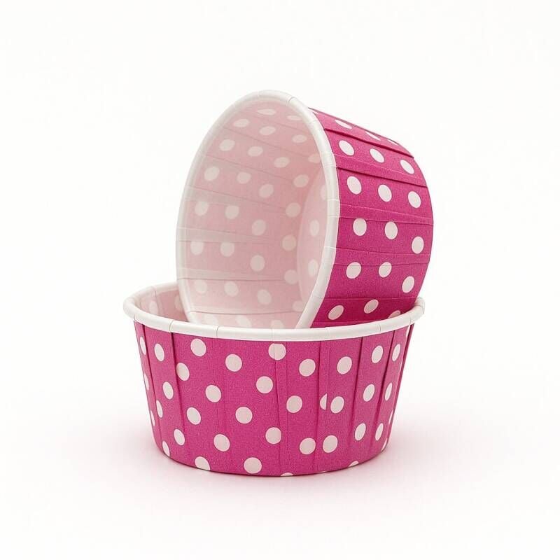 Muffin Kek Kapsülü Pembe Puantiyeli 50 Adet