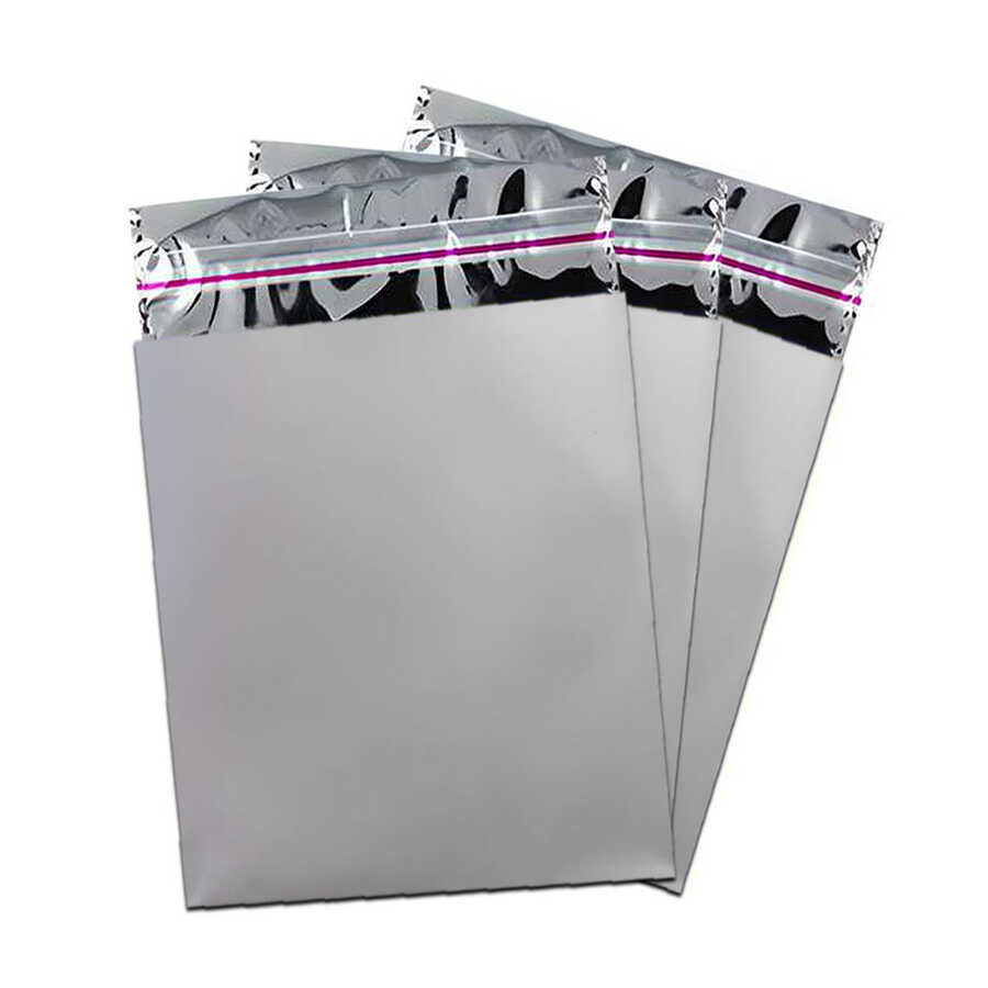 Gümüş Lüks Bantlı Metalize Poşet 25x35