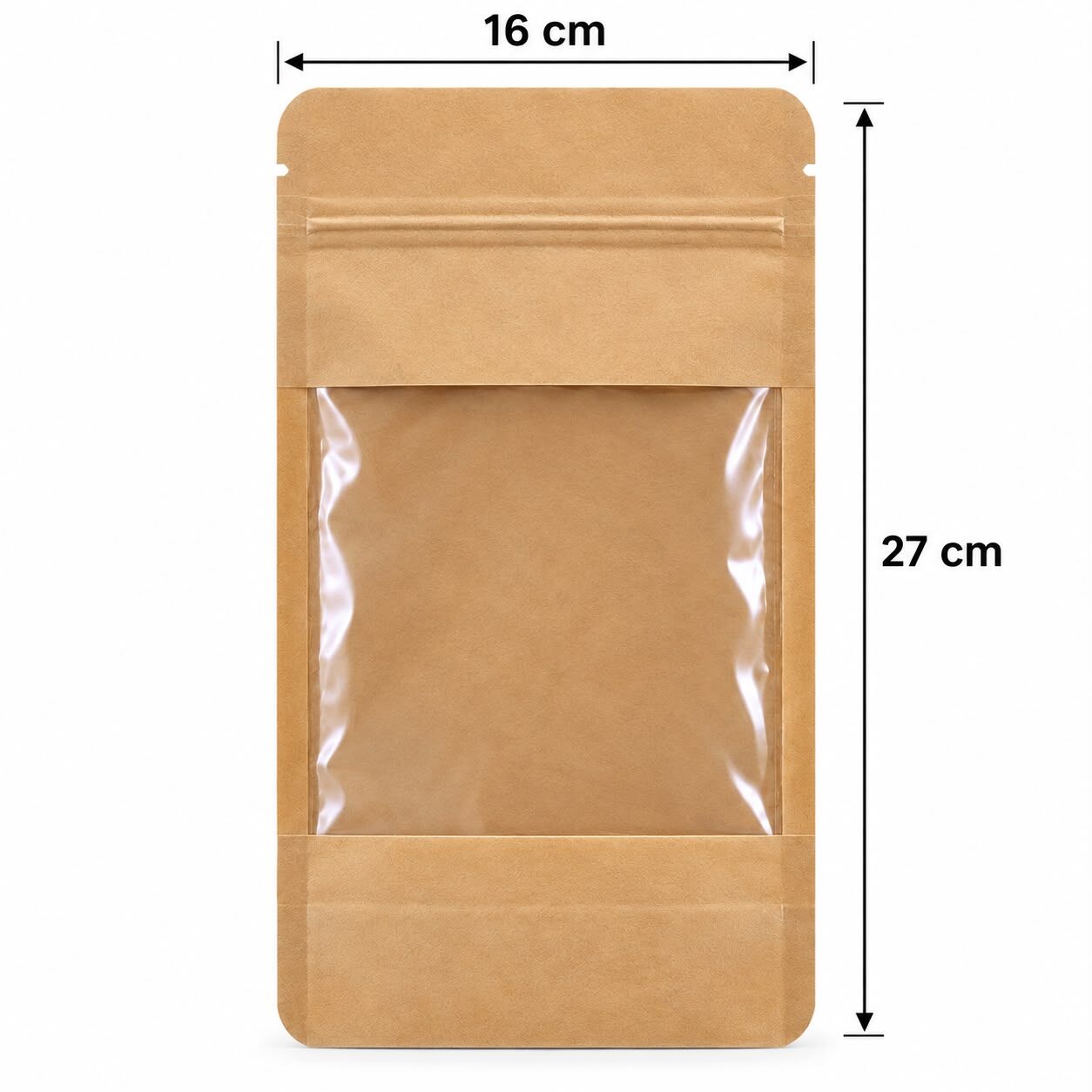 16x27 cm Pencereli Doypack 25 Adet